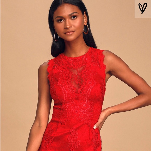 Lulus Dresses & Skirts - Lulu’s Until We Meet Again Red Lace Dress